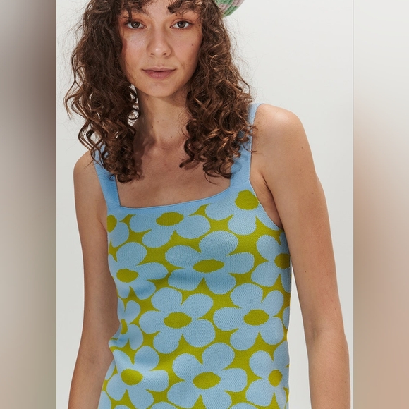 Ghanda Clotting mini Chrissy Dress Size L Baby blue and guacamole yellow. - Picture 6 of 14